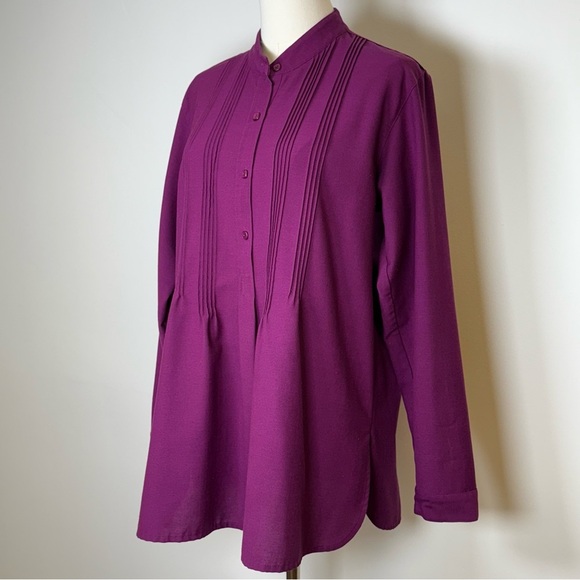 TravelSmith Purple Pullover Tunic Blouse Wrinkle Resistant Women’s Size Medium - Picture 2 of 10